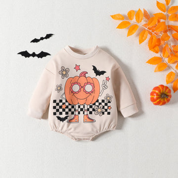 Baby Halloween Pumpkin Bat Bodysuit