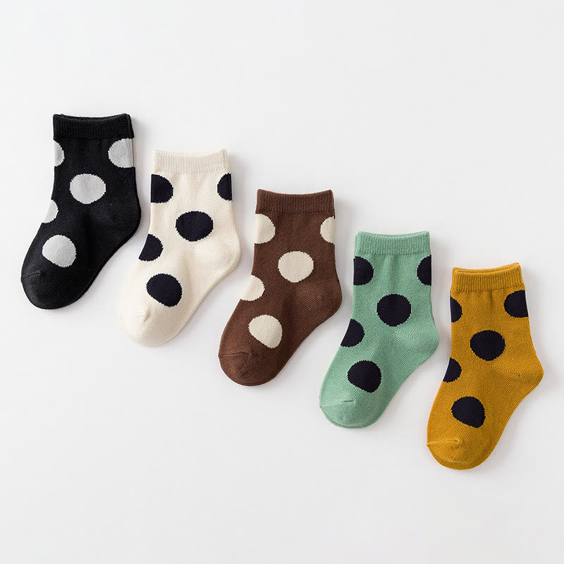 5-pairs Toddler Polka Dot Socks