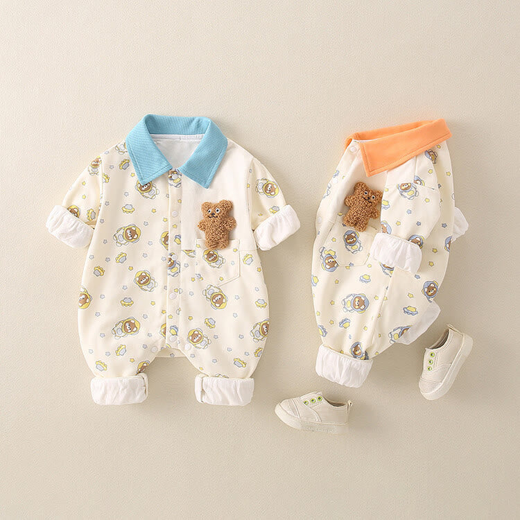 Baby Astronaut Bear Lapels Romper