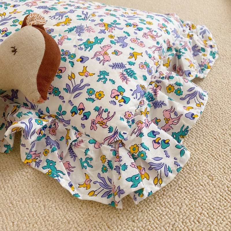 Baby Floral Deer Lace Pillowcase