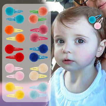 10pcs Baby Pompom Hair Clips