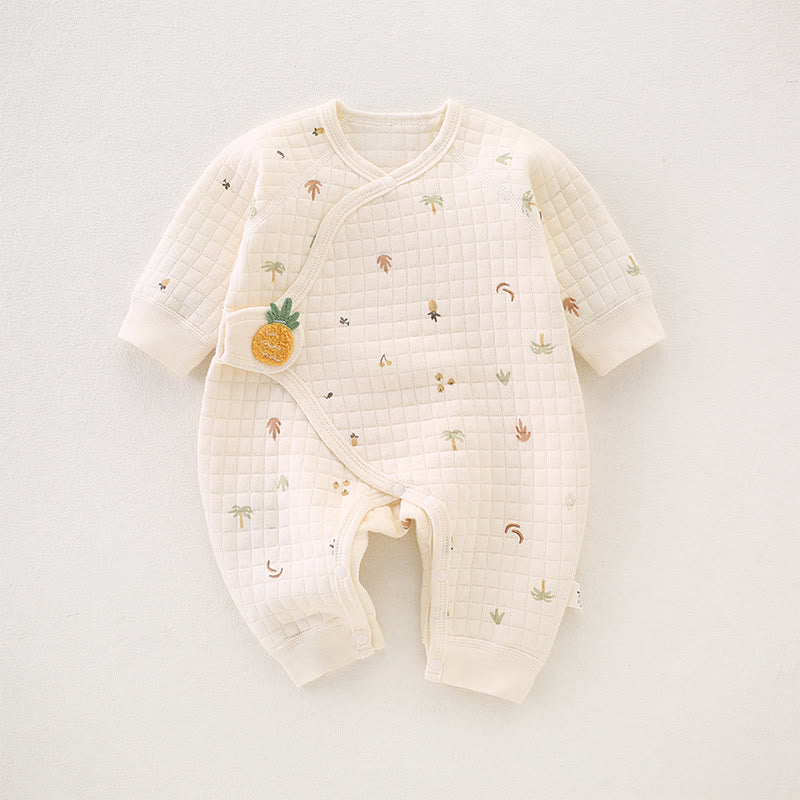 Baby Pineapple Coconut Tree Kimono Romper