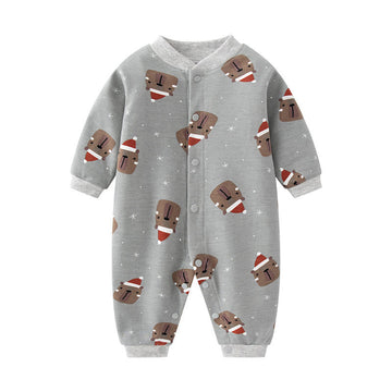 Baby Santa Hat Bear Snow Romper