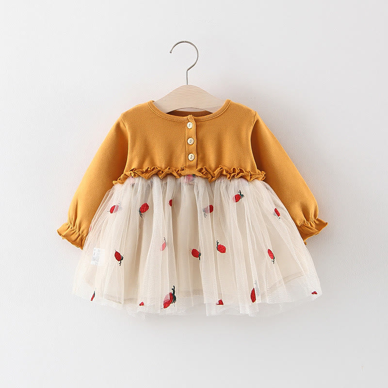 Baby Girl Embroidered Pineapple Tulle Dress