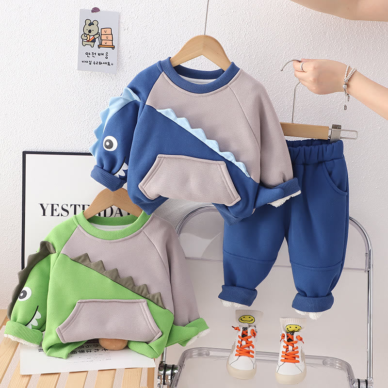 Toddler Dinosaur Fleece Lined Pocket 2 Pieces Set