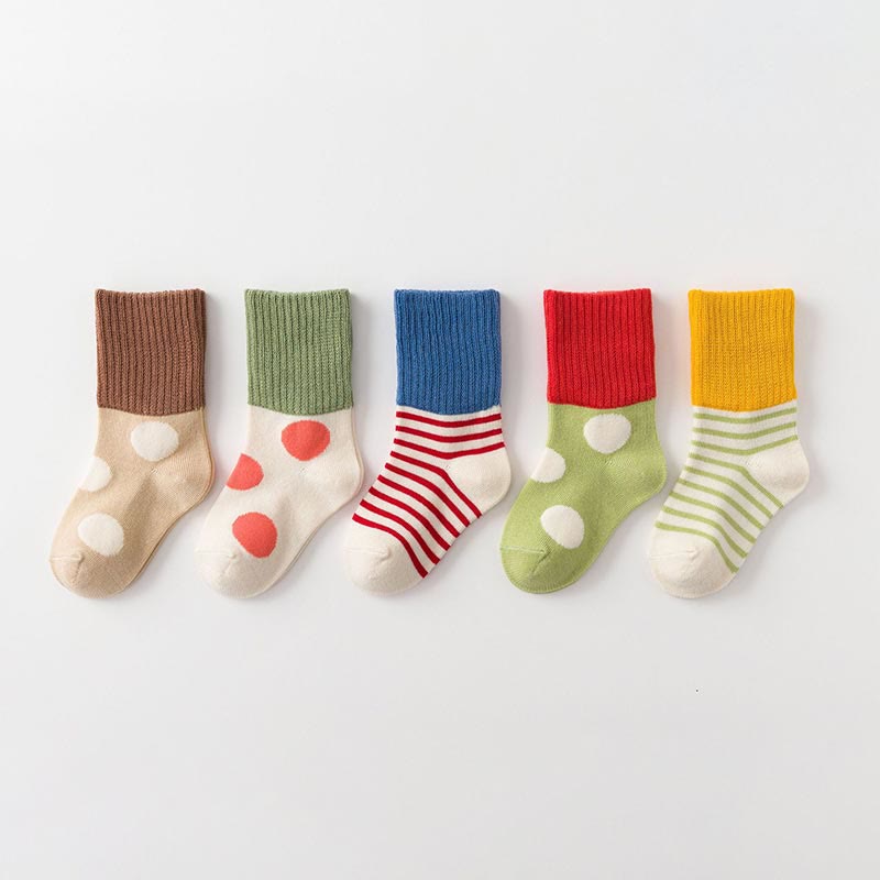 5-pairs Toddler Multi-color Socks