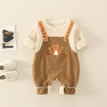 Baby Tiger Fake 2 Pieces Romper