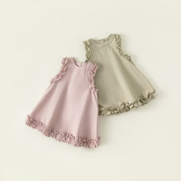 Toddler Girl Lace Trim Sleeveless Dress