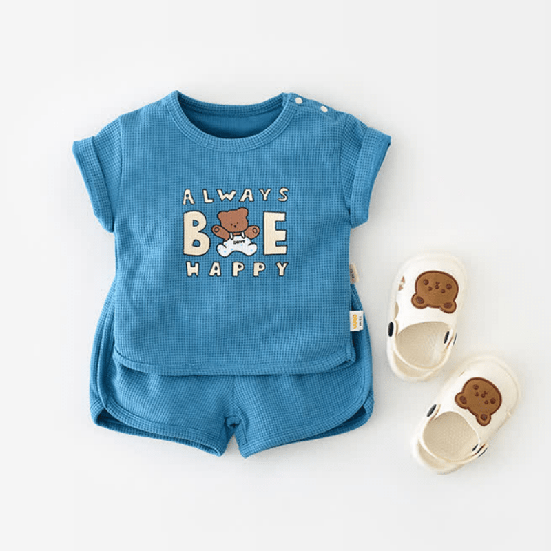 ALWAYS BE HAPPY Baby Bear Tee and Shorts Set