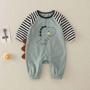 Baby Dinosaur Striped Romper