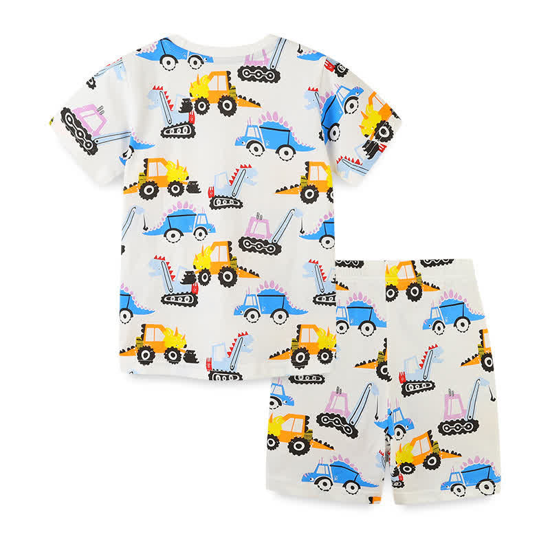 Toddler Boy Dino Cars Tee and Shorts Set