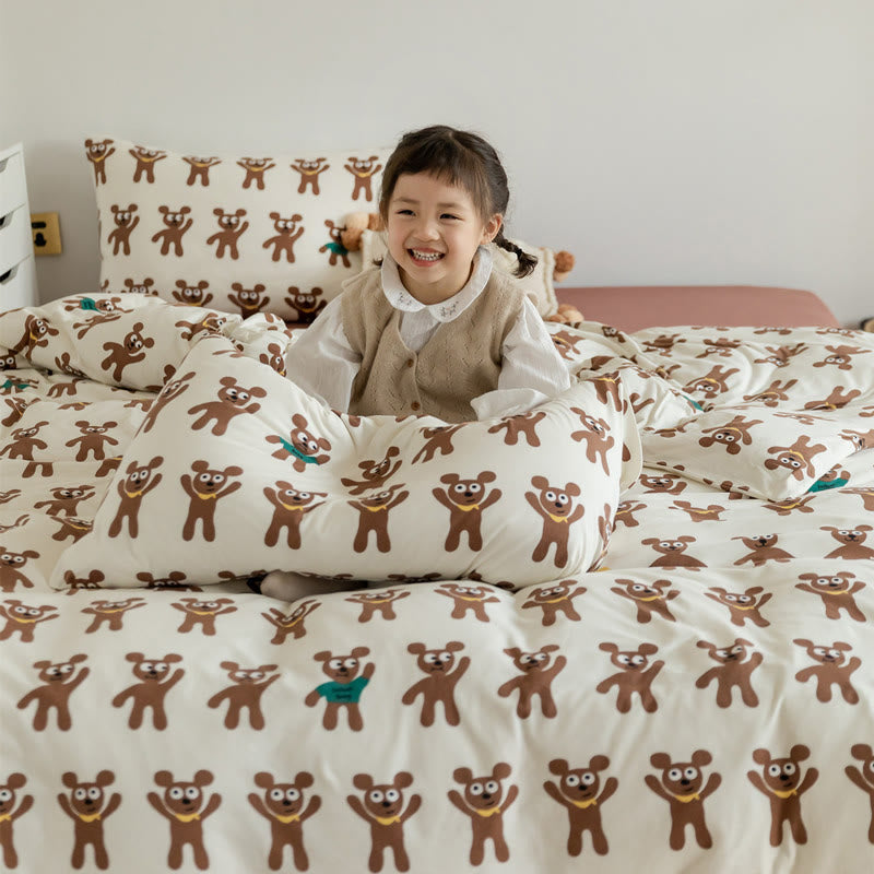 Christmas Cotton Gingerbread Man Bear Bedding Set