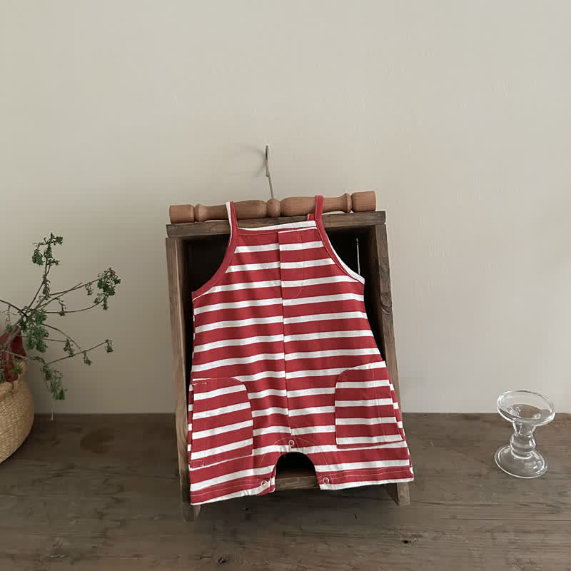 Baby Striped Sleeveless Loose Romper