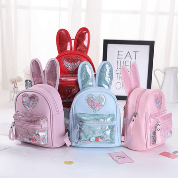 Sequin Bunny Heart Mini Backpack