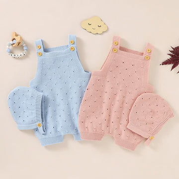 Baby Hollow Out Newborn Romper with Hat