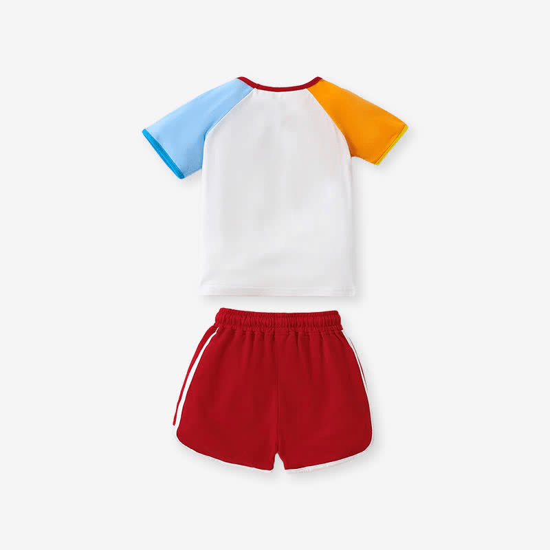 HAPPY Toddler Boy Color Block Tee and Shorts Set