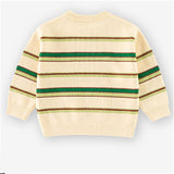 Toddler Bear Knitted Striped Loose Sweater