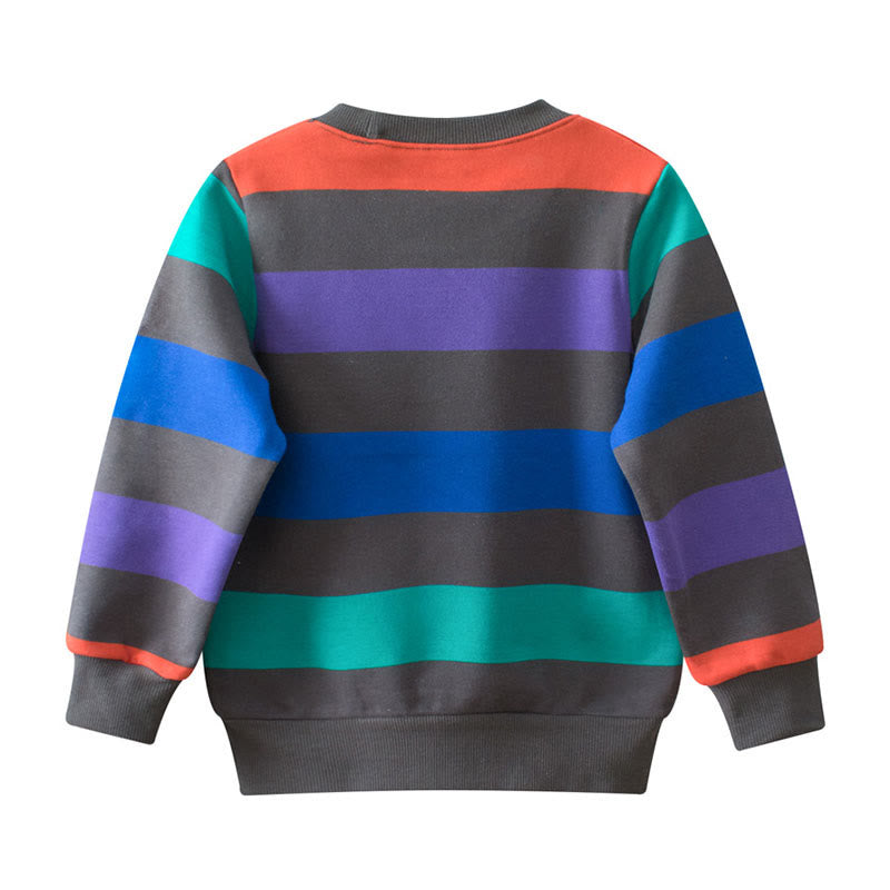 Toddler Boy Striped Fleece Lined Sweatshirt