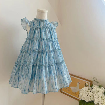 Toddler Girl Ruffle Pleated A Line Dress