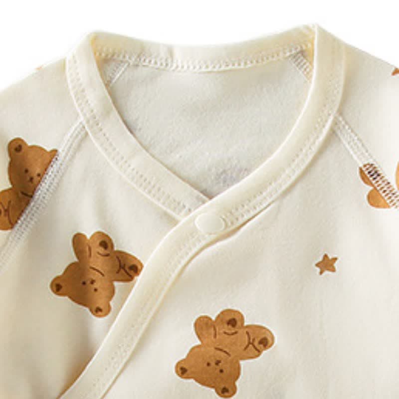 Baby Bear Star Moon Seamless Kimono Newborn Romper