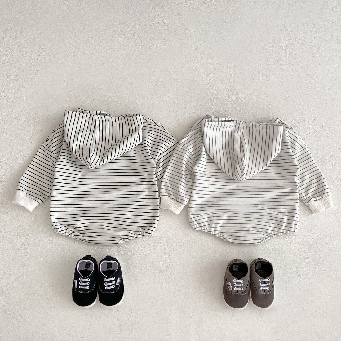 Baby Simple Hooded Striped Bodysuit