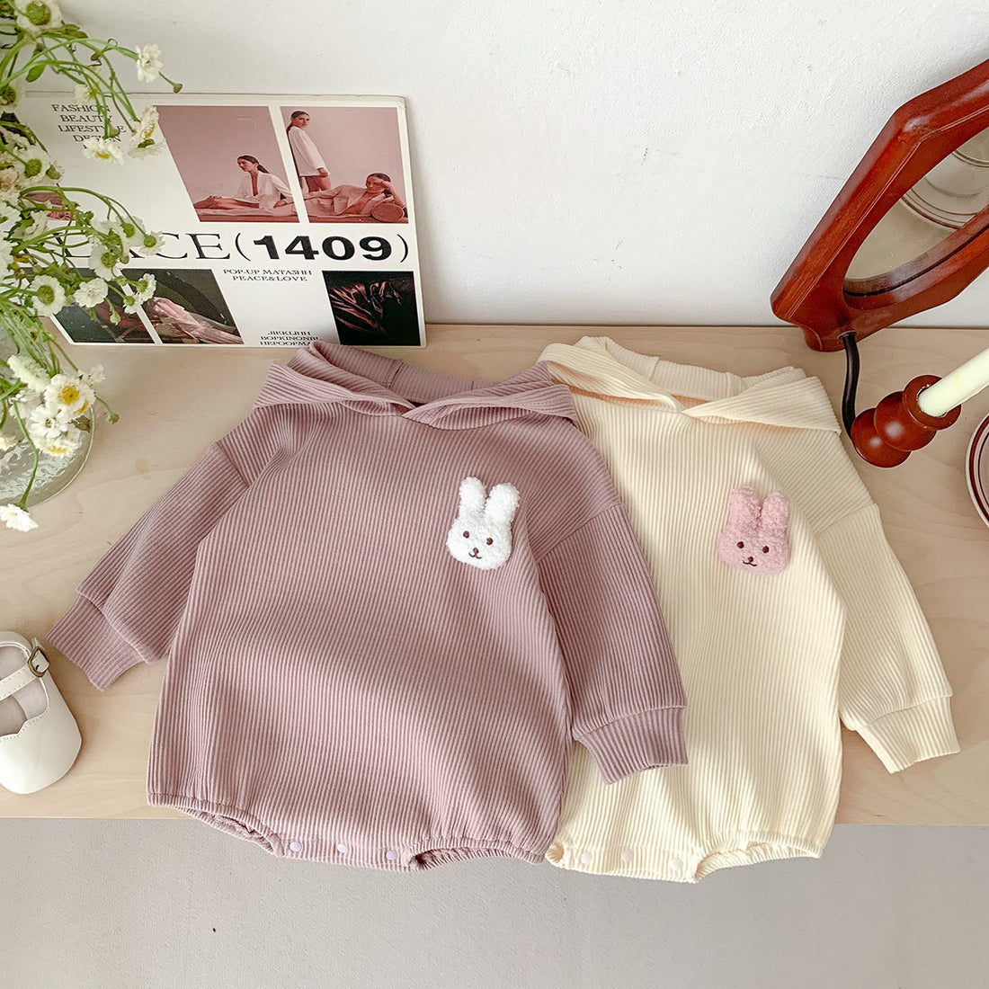 Baby Rabbit Ear Hooded Bodysuit