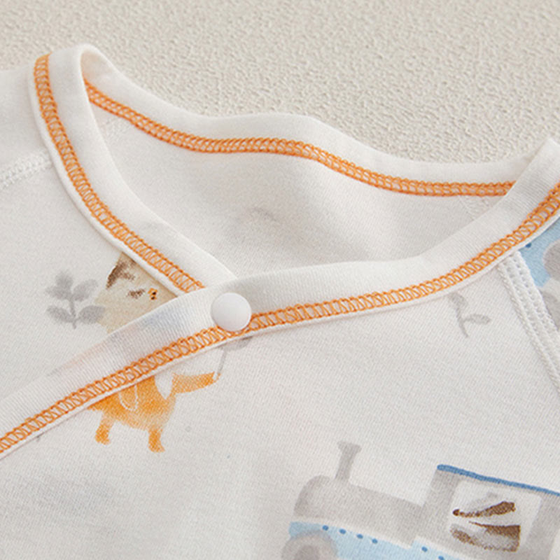 Baby Animals Seamless Kimono Romper