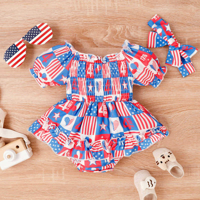 USA Baby Newborn Skirted Bodysuit with Headband