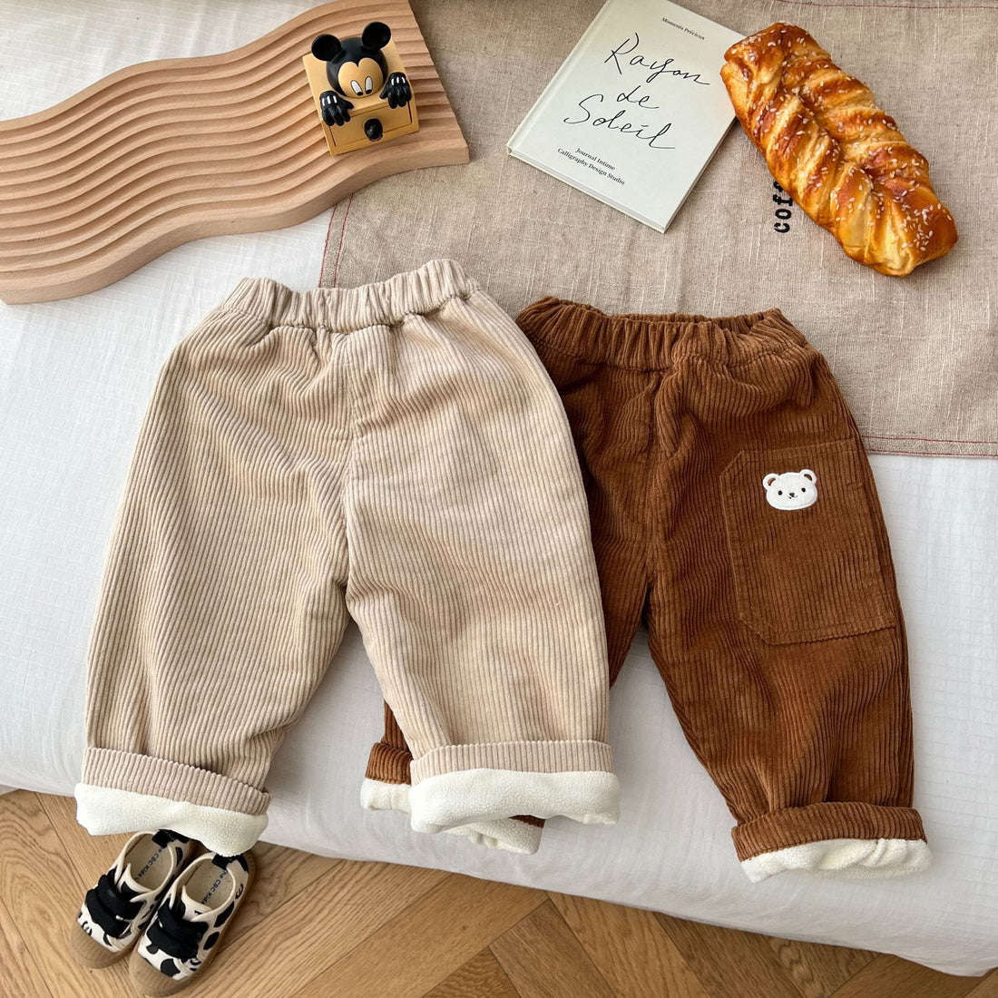 Baby Toddler Casual Bear Corduroy Pants