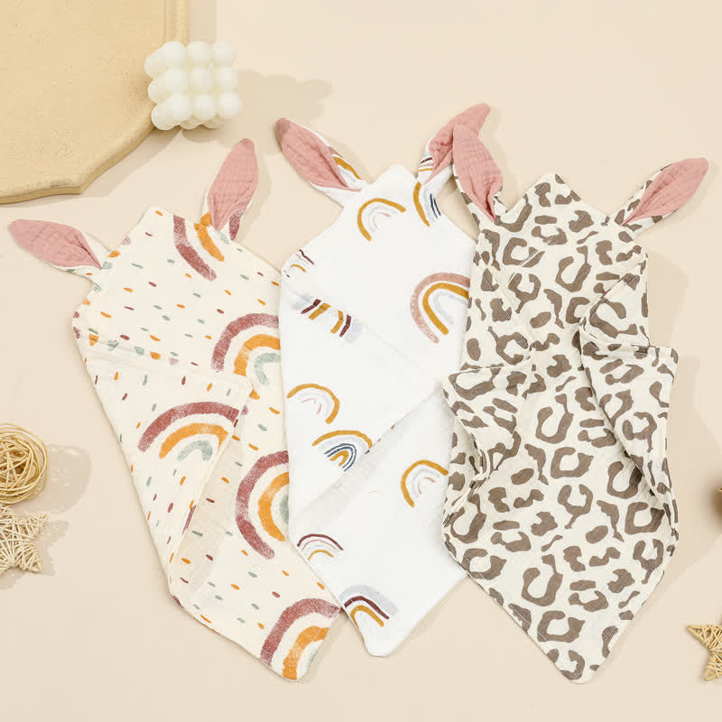 Baby Muslin Rabbit Ears Burp Cloths