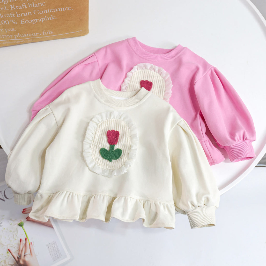 Toddler Girl Patch Flower Sweatshirt