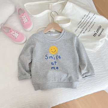 SMILE AT ME Toddler Slogan Grey Sweatshirt