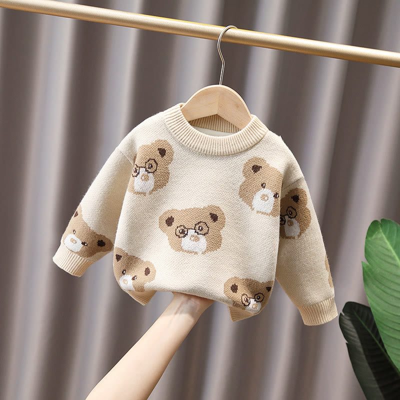 Toddler Boy Bear Print Sweater