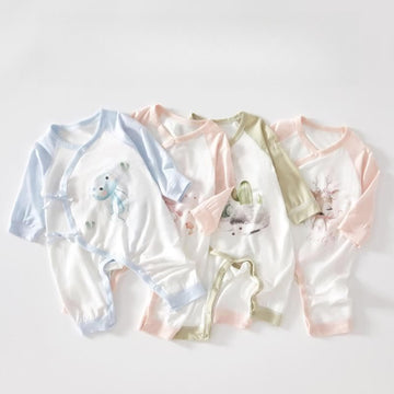 Baby Animal Seamless Color Block Newborn Casual Romper