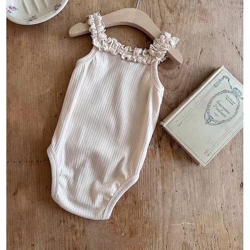 Baby Solid Color Ribbed Sling Bodysuit