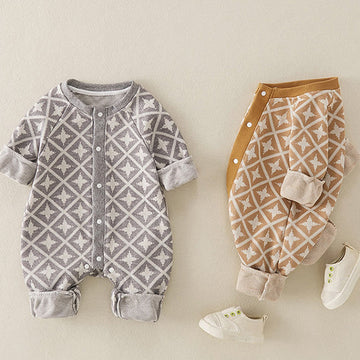 Baby Diamond Star Knitted Romper