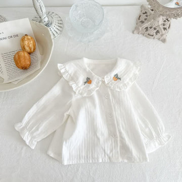 Baby Embroidered Heart Peter Pan Collar Blouse