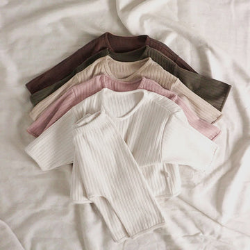 Baby Ribbed Loose Pajamas Set