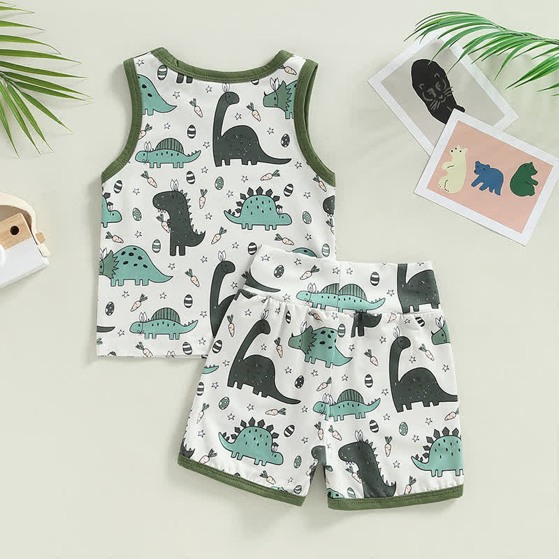 Baby Dino Casual Tank Top and Shorts Set