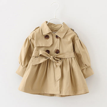 Baby Girl Ruffle Solid Color Coat