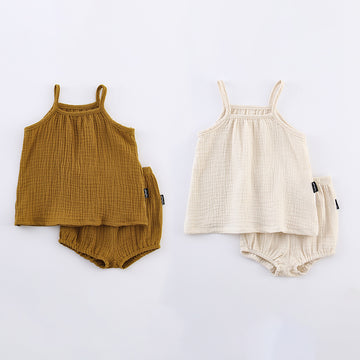 Baby Suspender Vest and Shorts Set