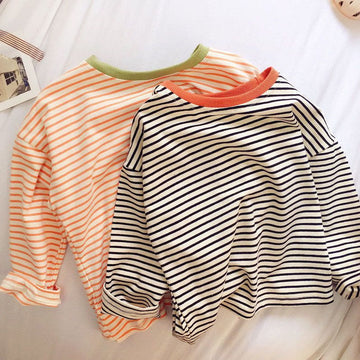 Toddler Striped Side Casual T-shirt