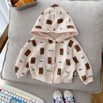 Baby Toddler Bear Knit Hooded Sweater