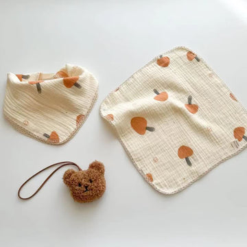 Baby Mushroom Square Saliva Towel