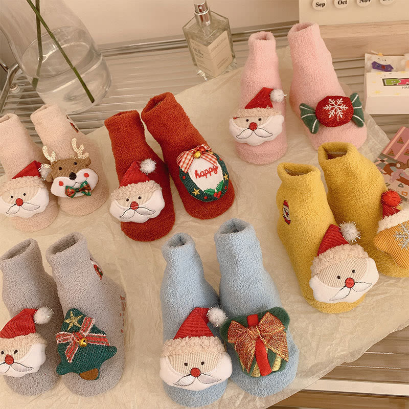 Baby 3D Christmas Doll Fleece Socks