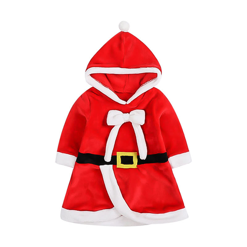 Baby Santa Claus Bow Hooded Dress