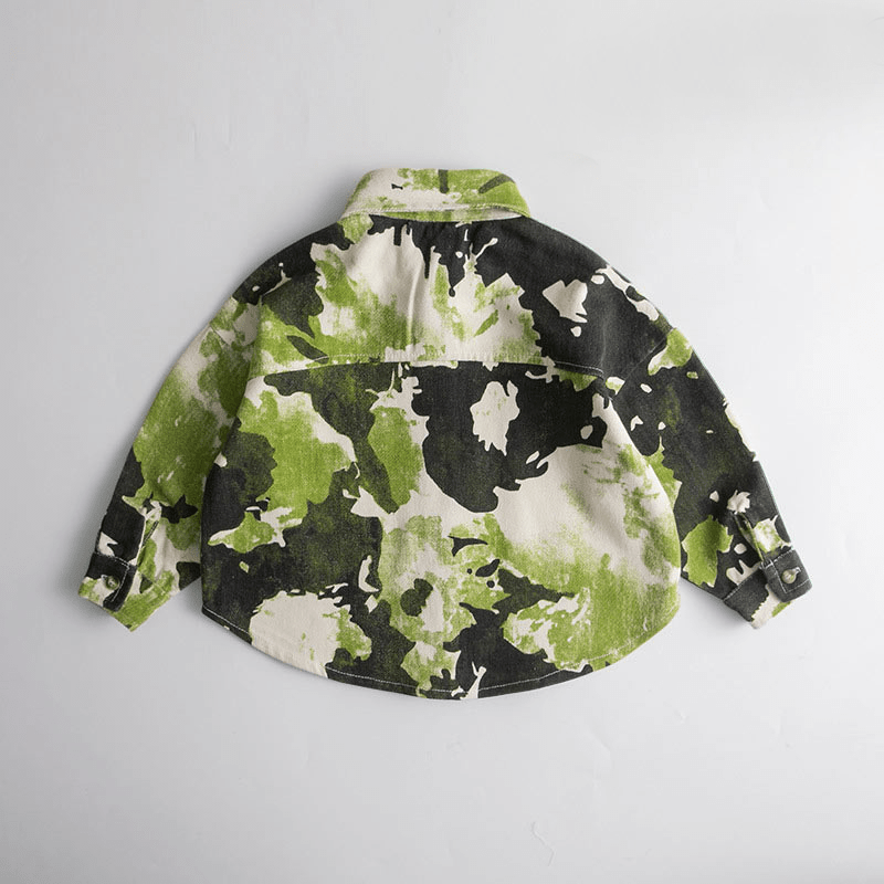 Toddler Boy Green Camouflage Shirt