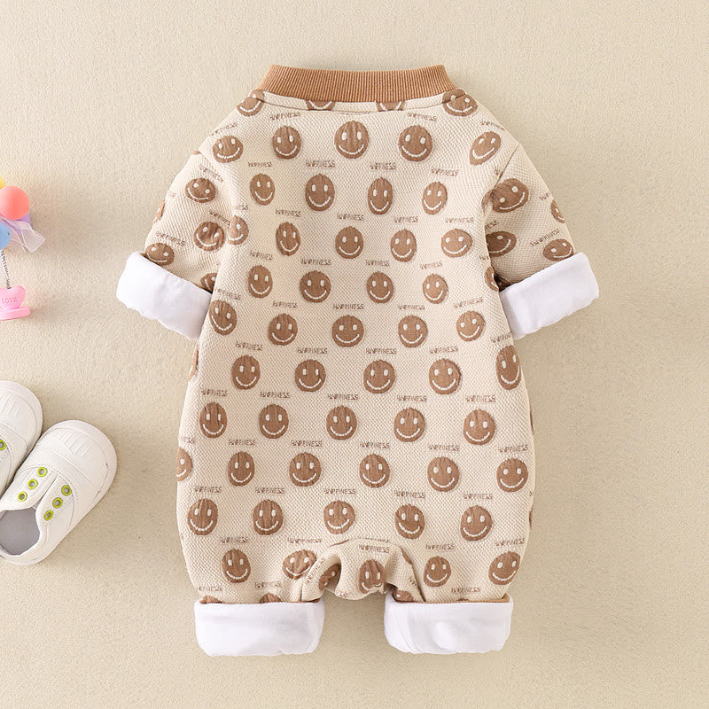 Baby Smile Button Slogan Romper