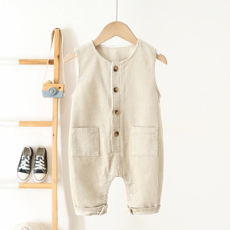 Baby Pocket Corduroy Sleeveless Romper