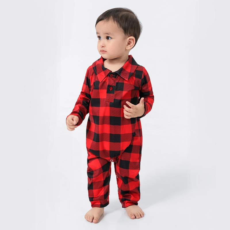 Family Matching Plaid Pajamas Set with Pet Dog Clothes